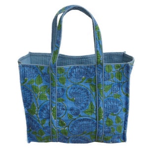 Large Market Tote Bag, Quilted Cotton Heavy Duty For Groceries, Farmers Market, Travel, Beach, Baby, Weekender, Sturdy, Strong, Colorful Bag