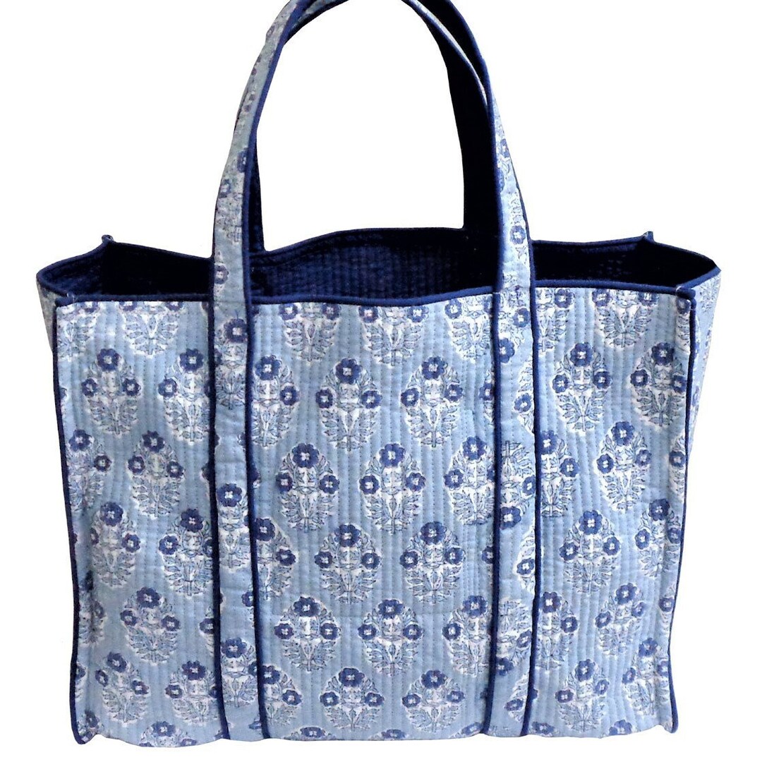 Large Market Tote Bag Quilted Cotton Heavy Duty for Etsy