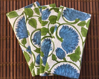 Home Use Personal Use Custom Order Napkins Hand Block Print Napkins Block Print Napkins Cotton Napkins For Dinning Table