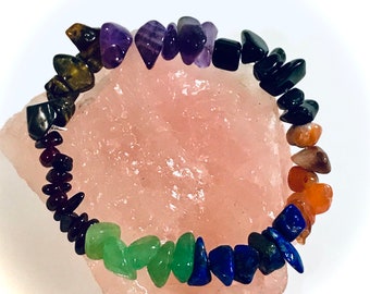 7 Chakra Healing Bracelet | Lapis Lazuli | Carnelian | Black Tourmaline | Amethyst | Garnet | Tiger Eye | Green Aventurine Unisex bracelet