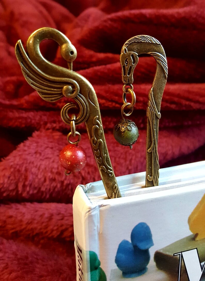 Swan Page Keeper Memorial Bead Swan Horse Page Keeper Book Mark Swan Memorial Bookmark Horse Swan Book Mark Horse Book Mark