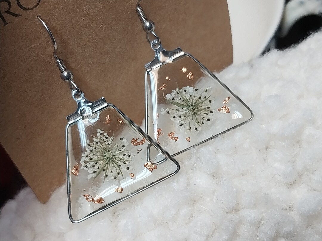 Stylish Geometrical Earrings. Wedding/funeral Flower.cremation Etsy