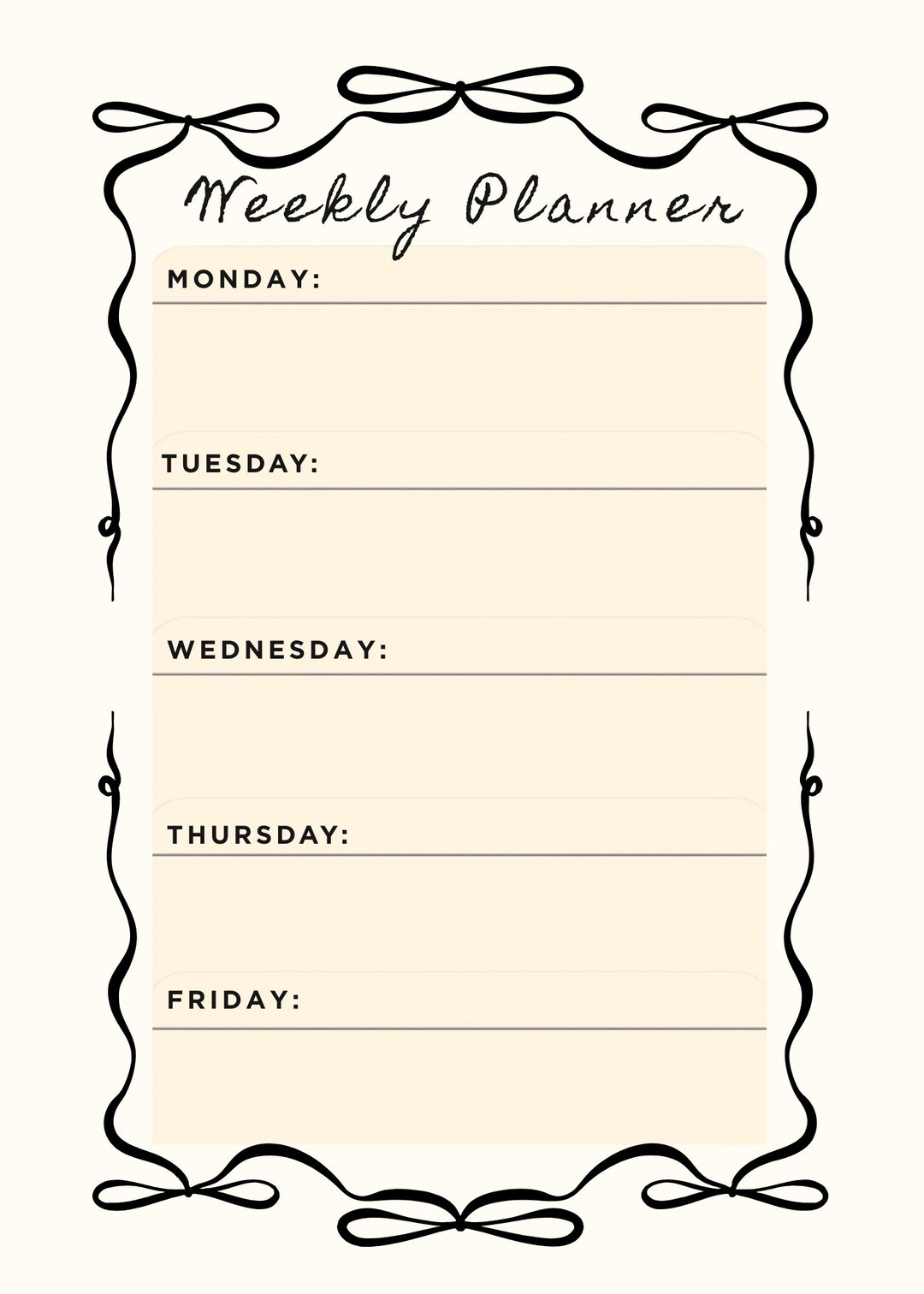 Weekly Planner Template - Editable - Etsy