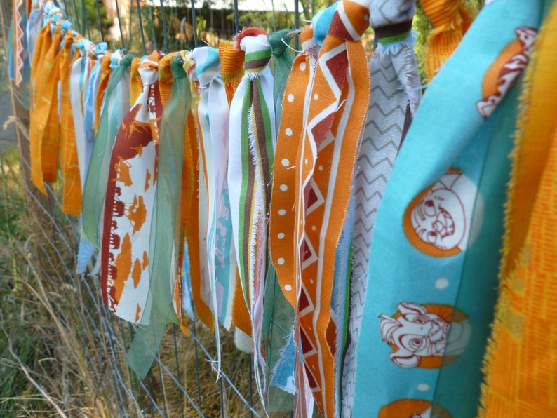 Lion Birthday Banner Wild Things Rag Tie Banner, High Chair Garland