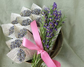 Fragrant Lavender & Rosemary in Vintage Paper Cones - 2023 Crop