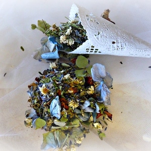 Paper Doily Handmade Cones Filled With Our Own Grown Flower Blend OF Flowers Set of FIFTY-Wedding Toss Wedding exit Wedding Sendoff