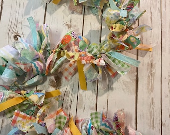 Easter Party Ideas, Easter Color Rag Tie Banner, Easter Fabric Garland, Easter Decorations, Ship Out Tomorrow