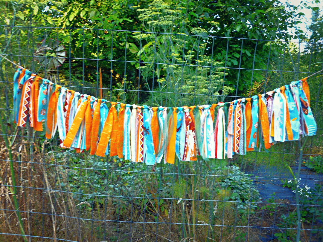 Lion Birthday Banner Wild Things Rag Tie Banner, High Chair Garland