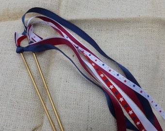 Fourth of July Ribbon Wands: Patriotic Party Favors (Set of 12)