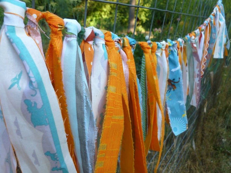 Lion Birthday Banner Wild Things Rag Tie Banner, High Chair Garland