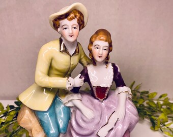 Vintage Porcelain Couple Figurine Japanese Great Details