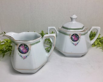 Vintage German Sugar and Creamer
