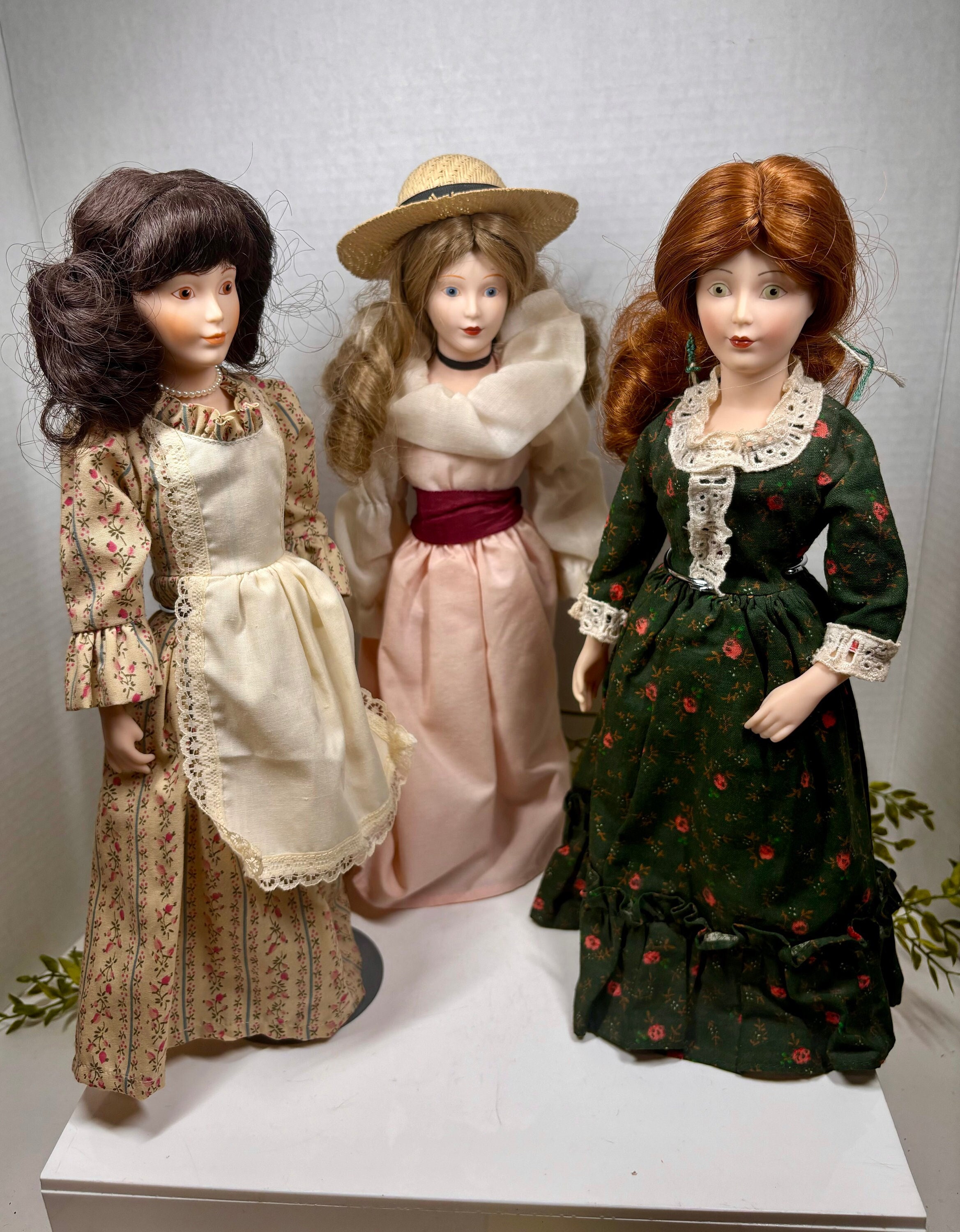 ヘレナモルフォペア！ Franklin Mint Heirloom Dolls Little Maids of 13 Colonies 1980s Lot