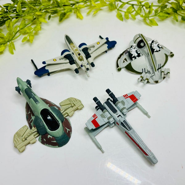 Star Wars Metal Diecast Movable Parts Miniature Vintage Toys Lot of Four