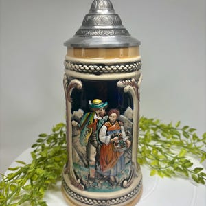 Vintage Hand-painted German Stein, Pewter Lid, Beyer W. Germany - Etsy