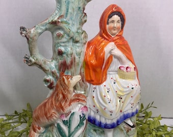 Stafforshire England Red Riding Hood from the 1800’s Fine Porcelain Antique
