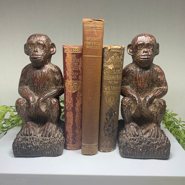 Vintage Melannco Pair if Seated Monkeys “The Keeper of Memories” FREE SHIPPING