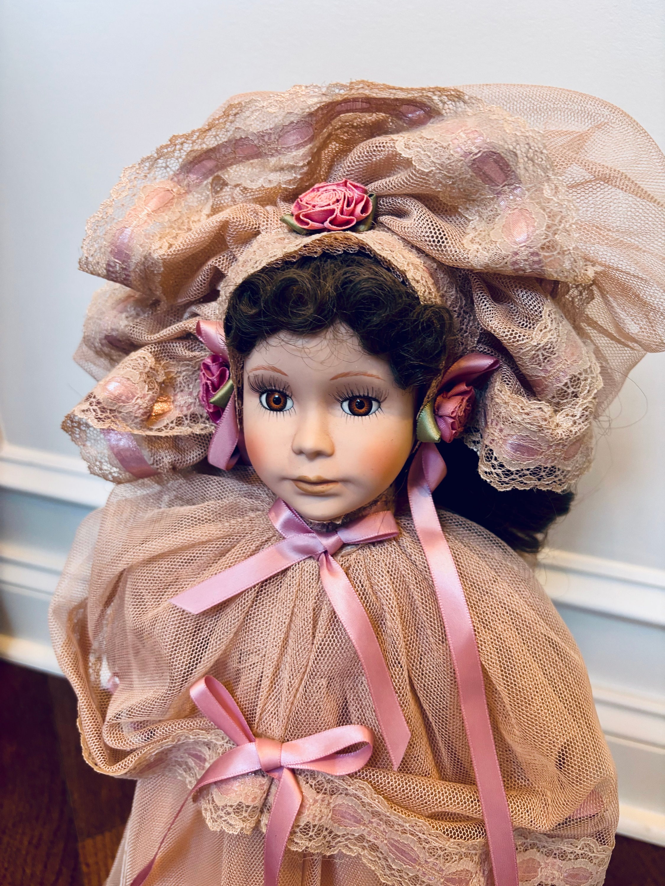 Elsie Massey 19” Porcelain Victorian Doll Chantal from the Camelot Collection Vintage Porcelain Doll