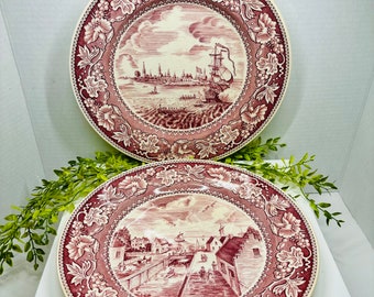Set of two Wedgwood Estutia 1939 “The Heere Gracht” Scenes  Commemorating George Washington’s Inauguration