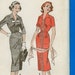 Vintage 1950s Misses' Slim Tailored Shirt Dress Pattern Butterick 8409 Size 14 New FF