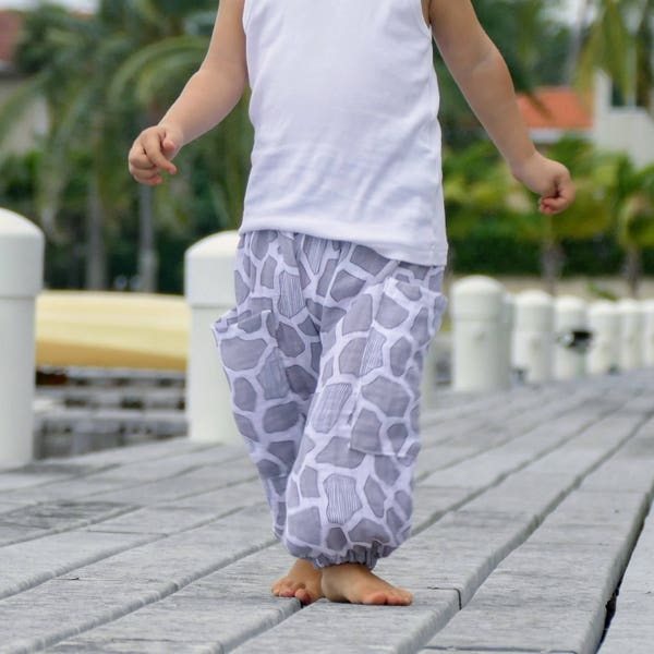 PDF Pattern - Boho Harem Pants - Babies/Toddlers - Sizes Newborn to 5-6T - Instant Download - Easy Photo Tutorial