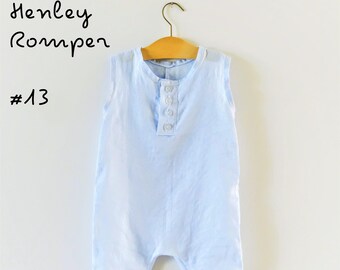 PDF Pattern - Henley Romper - Babies/Toddlers - Sizes Premie to 5/6T - Instant Download - Easy Photo Tutorial
