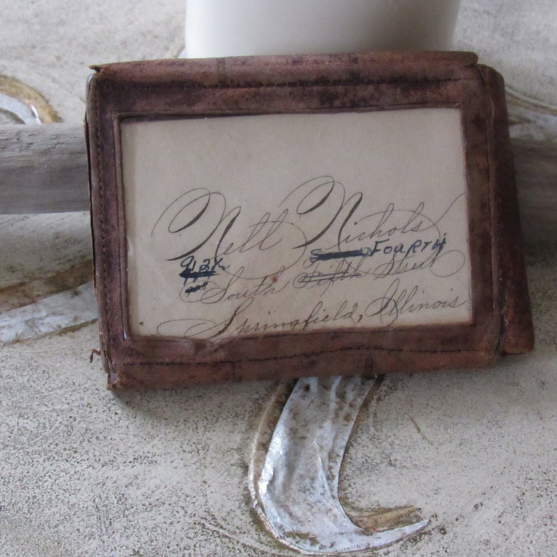 Antique Coin Holder Vintage Billfold Wales Scotch-Wad Genuine Leather Coin Purse Monogrammed Wallet Great Stage Prop