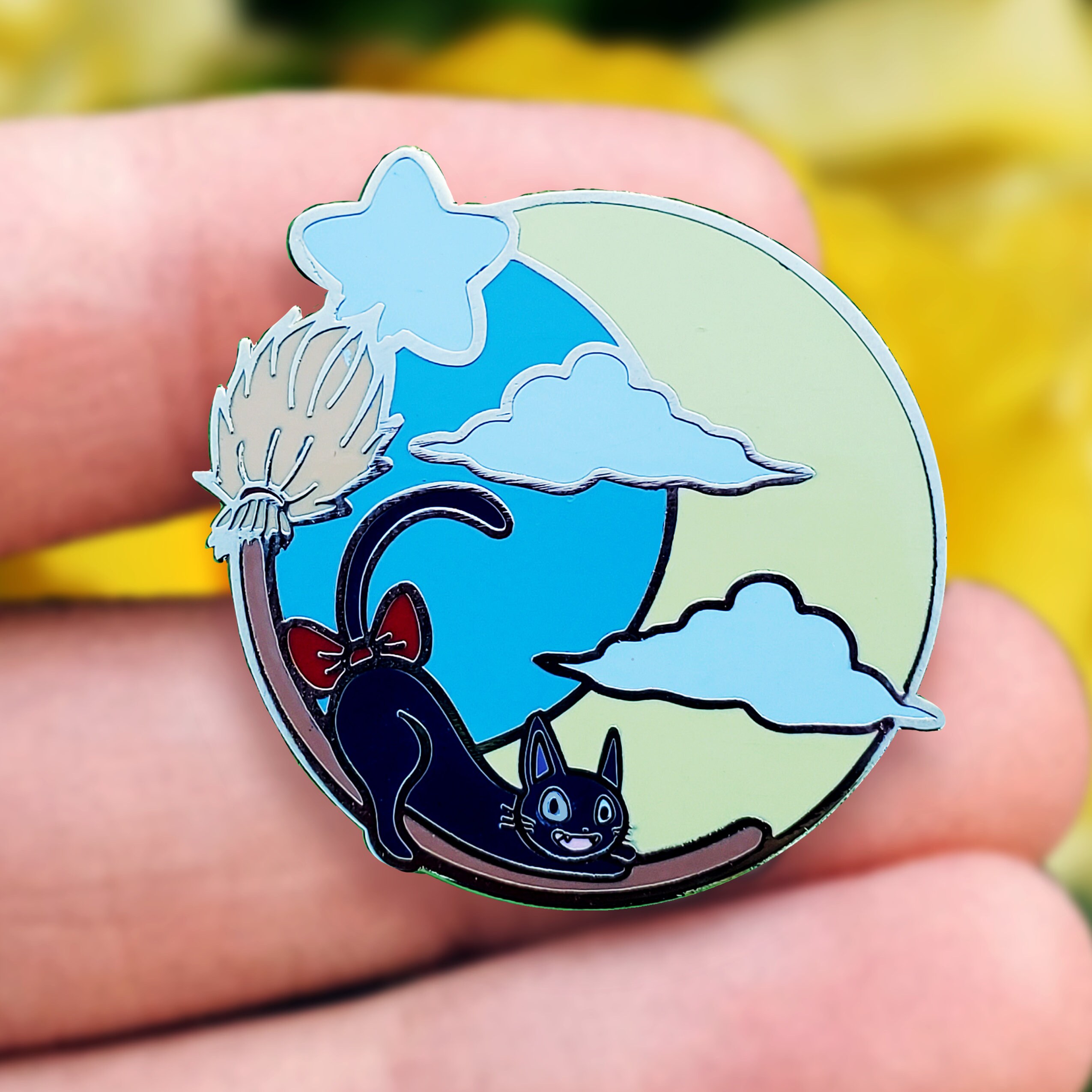 Broomstick Jiji Hard Enamel Pin Jiji Enamel Pin Kitty Pin Etsy