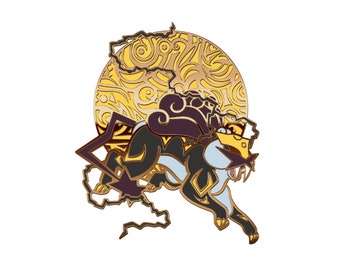Ancient Shadow Thunder Dog Hard Enamel Pin, Anime Pin, Phoenix Pin, Dragon Pin, Fantasy Pin, Dragon Pin Badge, Dragon Gift, Dragon Jewelry