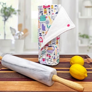 Unpaper Towels with Snaps, Set of 8, 2-Ply Reusable Paper Towels