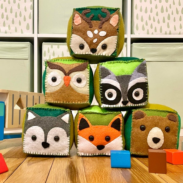 Woodland Animals DIY Felt Soft Blocks Sewing Kit