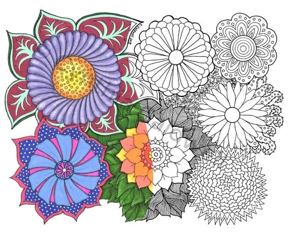 Flower and Mandala Creative Coloring Book - School Datebooks