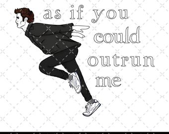 As If You Could Outrun Me Png, 3.5 Inch Glitter Vinyl Svg, Water Bottle Decal Edward Bella Forks Cullen TITSOAK Vampire, Twilight Meme Png