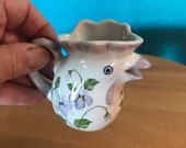 Rooster mini pitcher, small rooster creamer, folkart rooster, farm decor, country decor