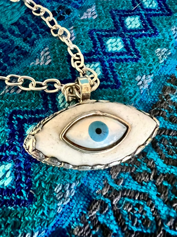 Tibetan evil eye pendant, protector pendant, eye n