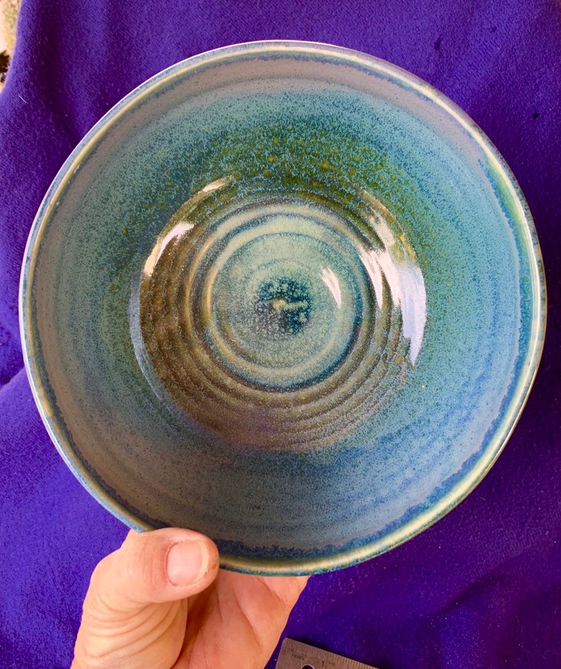 pasta bowl blue bowl salad bowl Blue green pottery bowl medium size pottery bowl Ceramic bowl soup bowl serving bowl