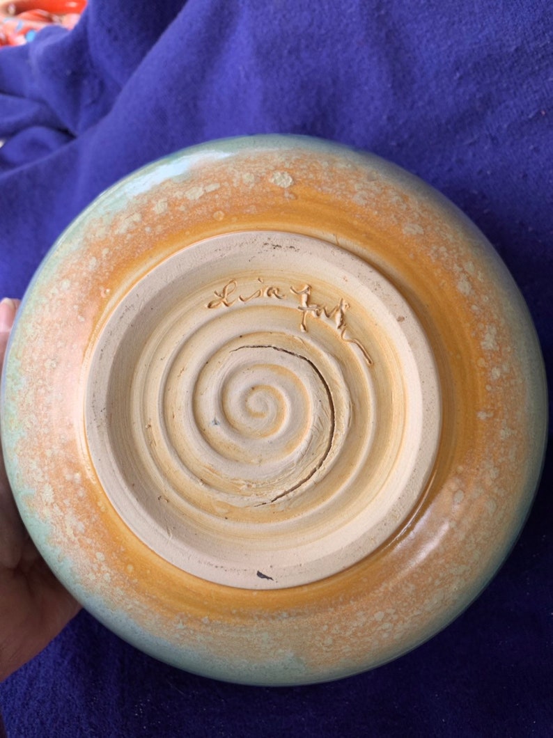 pasta bowl blue bowl salad bowl Blue green pottery bowl medium size pottery bowl Ceramic bowl soup bowl serving bowl