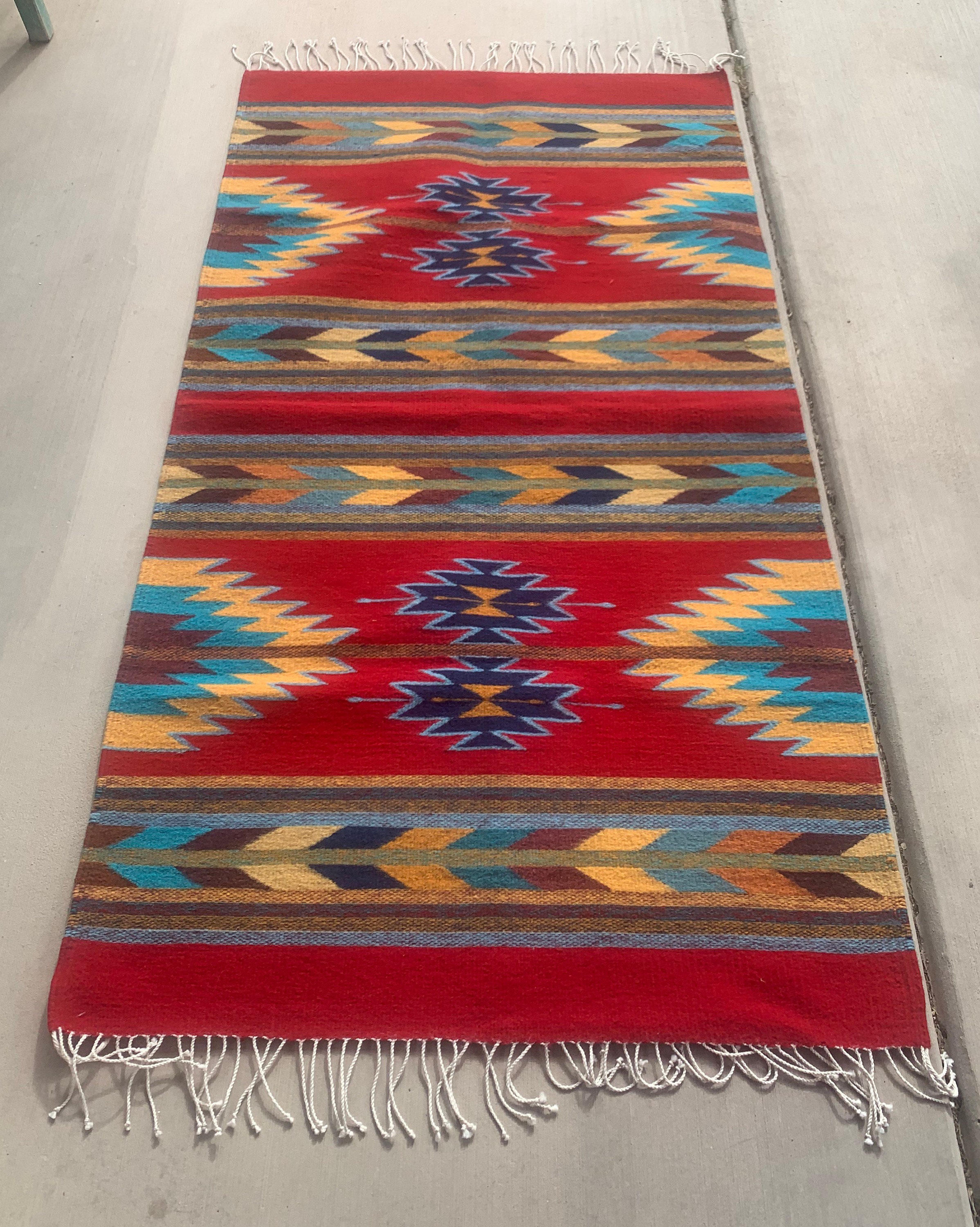 Zapotec Rug Zapotec Wool Woven Rug Mexican Rug Saltillo Etsy