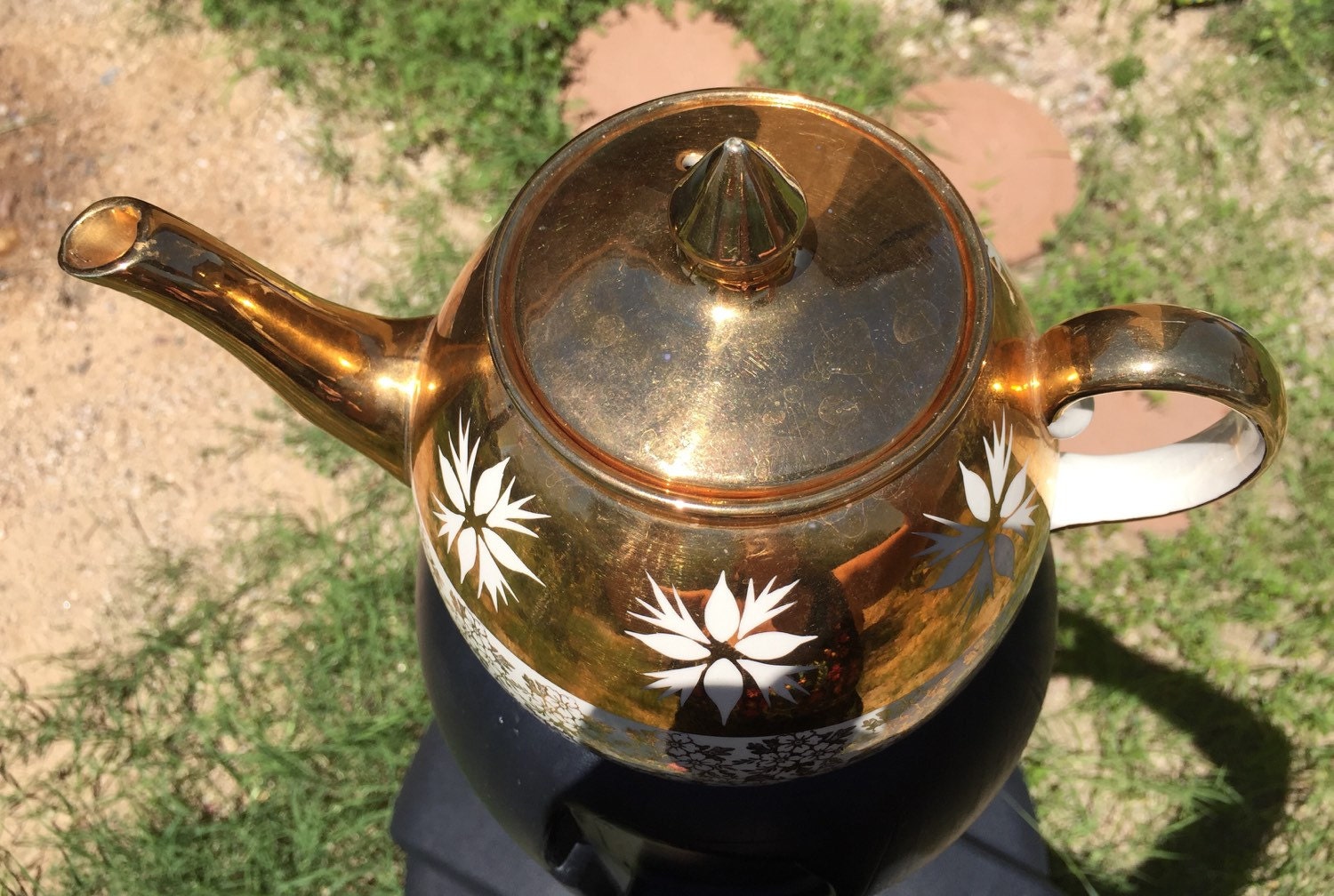 Vintage Gold Teapot Gibsons Staffordshire England Teapot Etsy