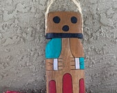 Hopi katsina doll, Hopi kachina doll, cricket katsina, Peter H Shelton, flat katsina doll, flat kachina doll,
