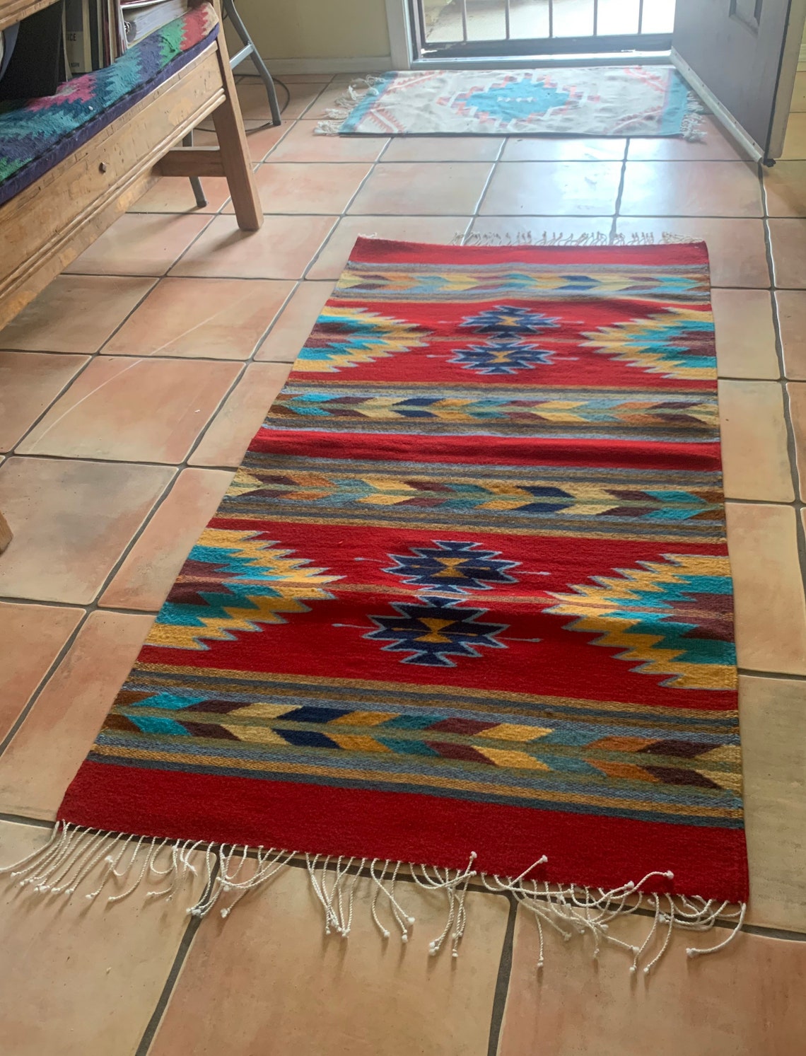 Zapotec Rug Zapotec Wool Woven Rug Mexican Rug Saltillo Etsy