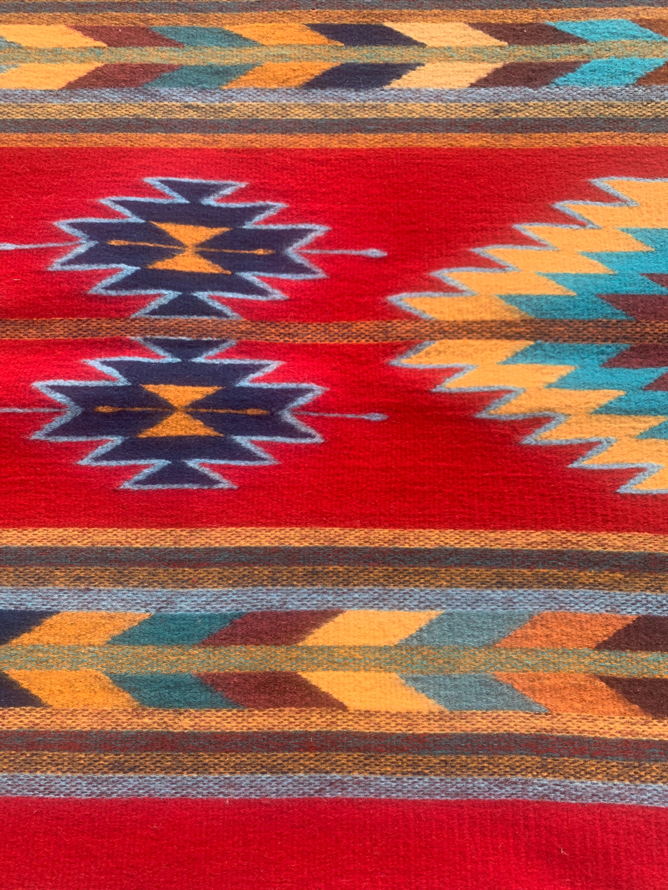 Zapotec Rug Zapotec Wool Woven Rug Mexican Rug Saltillo Etsy