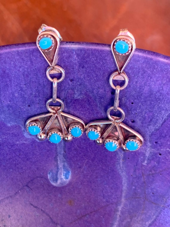 Zuni turquoise earrings, Marilyn Leno earrings, Zu