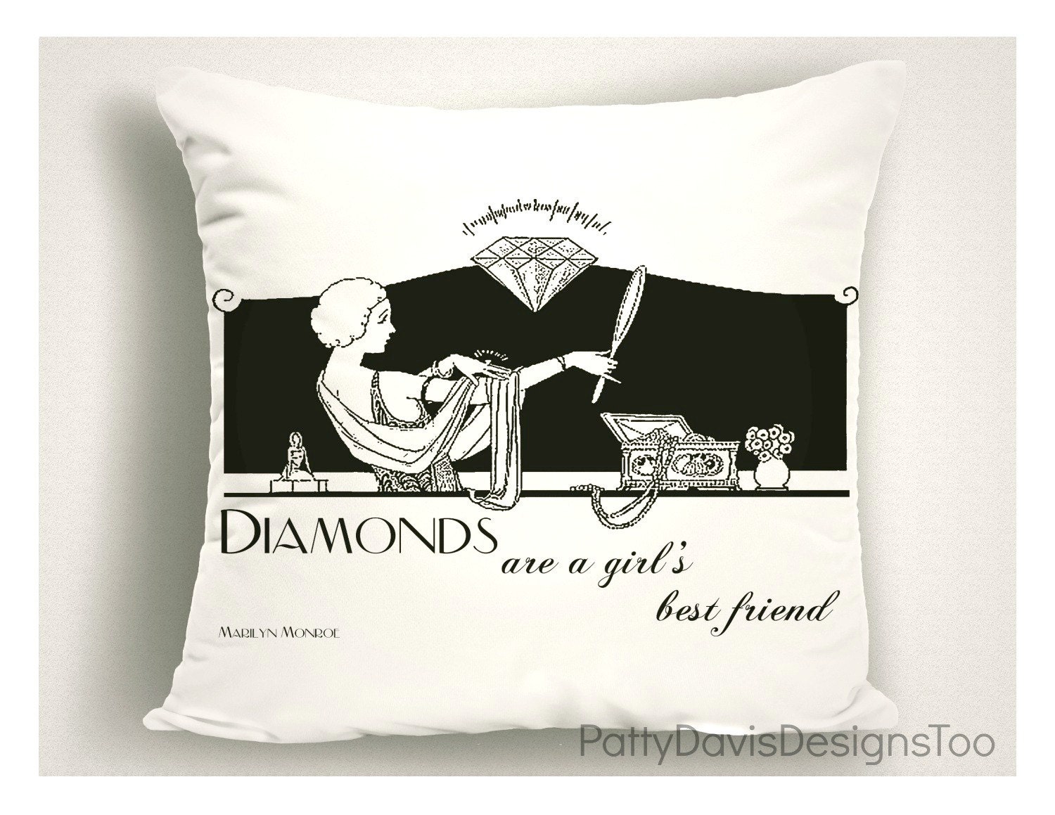 Throw Pillow With Diamonds Are A Girls Best Friend Engagement