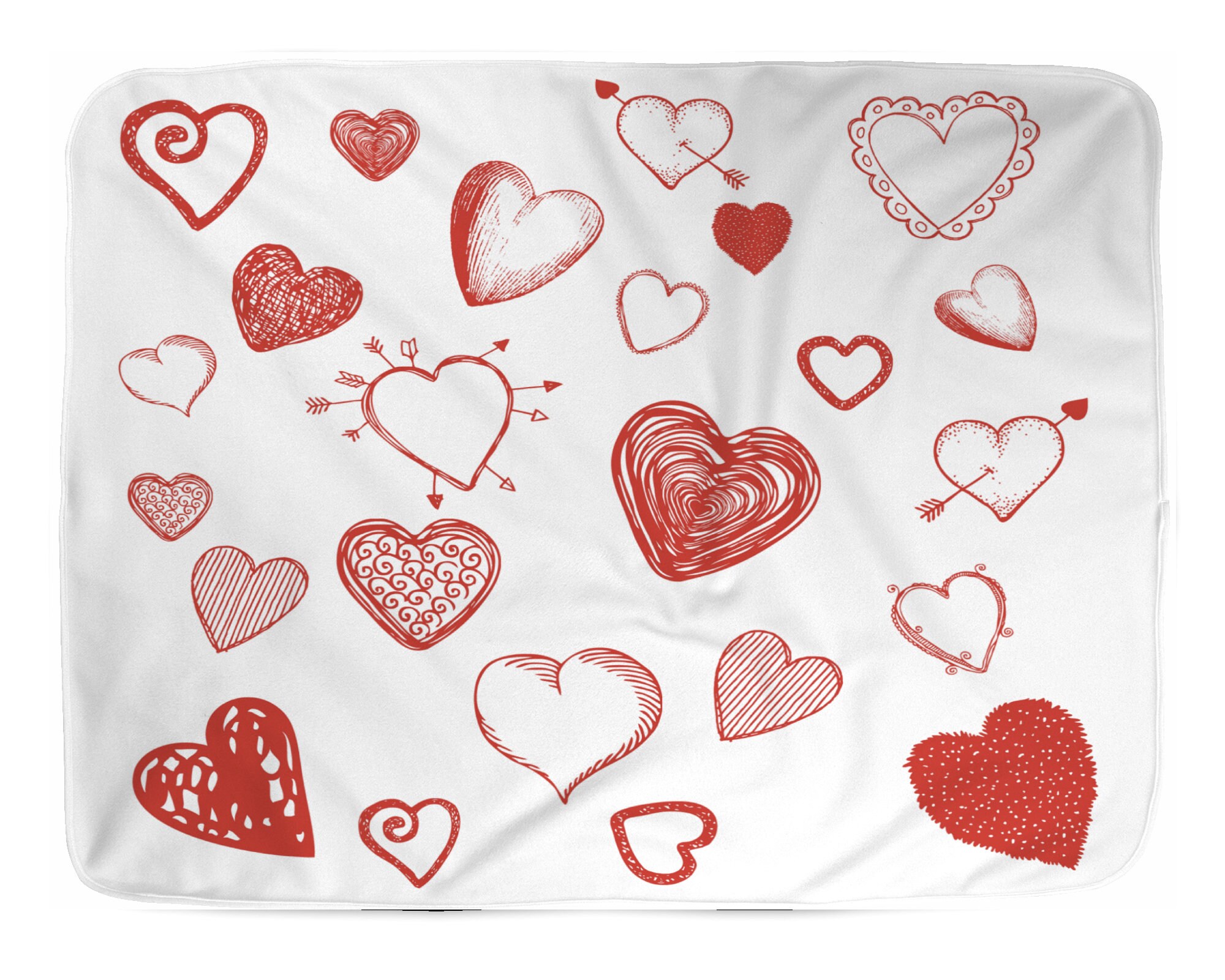 Baby Blanket Red Hearts Red Nursery Decor Sherpa Lined Baby