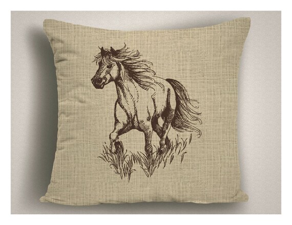 Horse Accent Pillows Country Western Decor Horse Decor Etsy