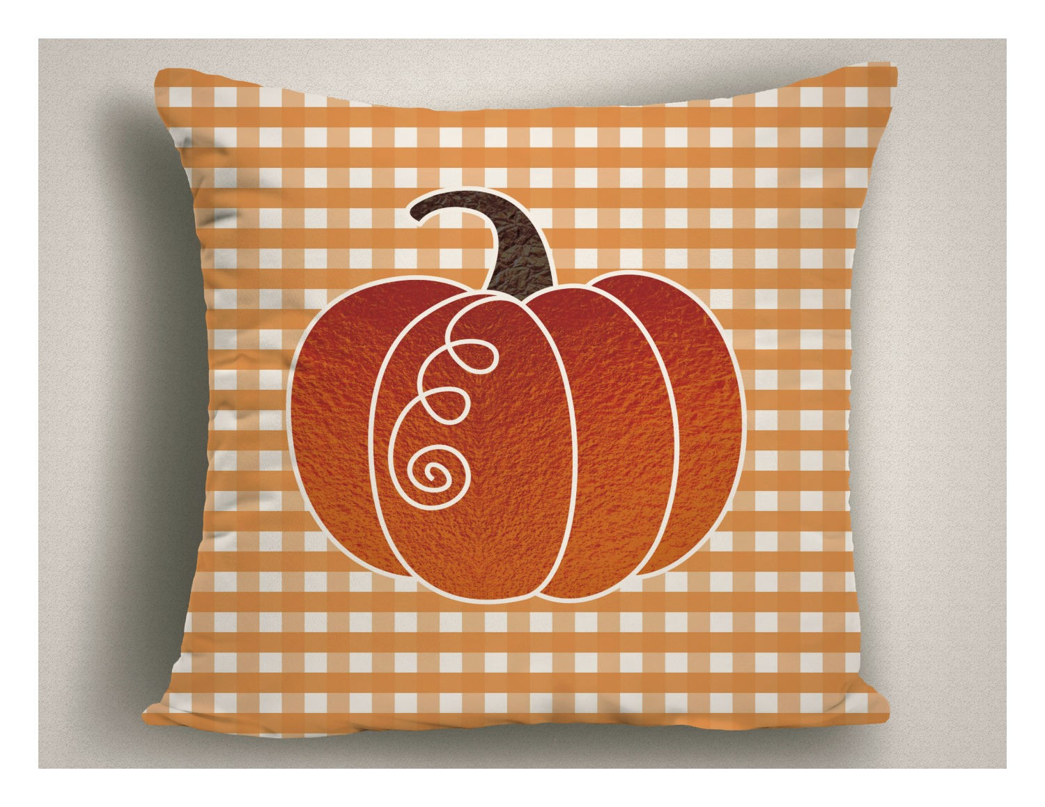 Thanksgiving Throw Pillow Whimsical Pumpkin Fall Harvest Accent