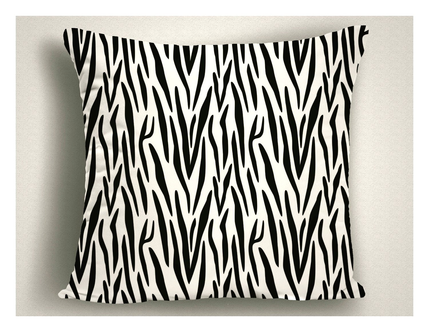 Zebra Print Man Cave Pillow Animal Print Pillow Black And White