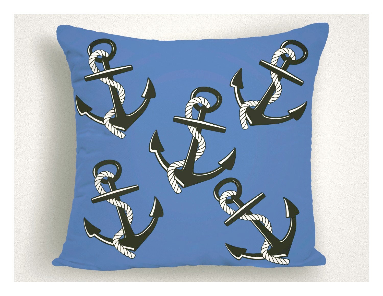 Blue Nautical Anchors Yacht Boat Outdoor Cushions Nautical