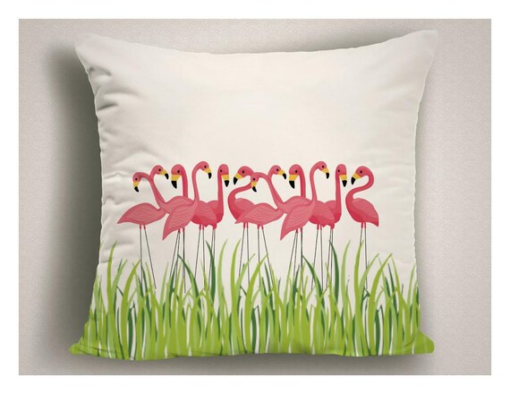 Flamingo Outdoor Pillow Unique Decorative Patio Pillow Cover Etsy